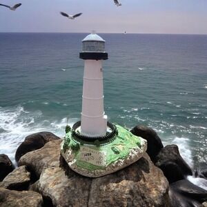 1995 Light Harbour BILOXI MS Lighthouse Signed Bill Younger #1272 of 5500